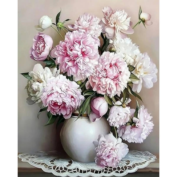 30*40cm Diamantmålning, Diamantkonstset Vuxen Blomma Diamant Smärta