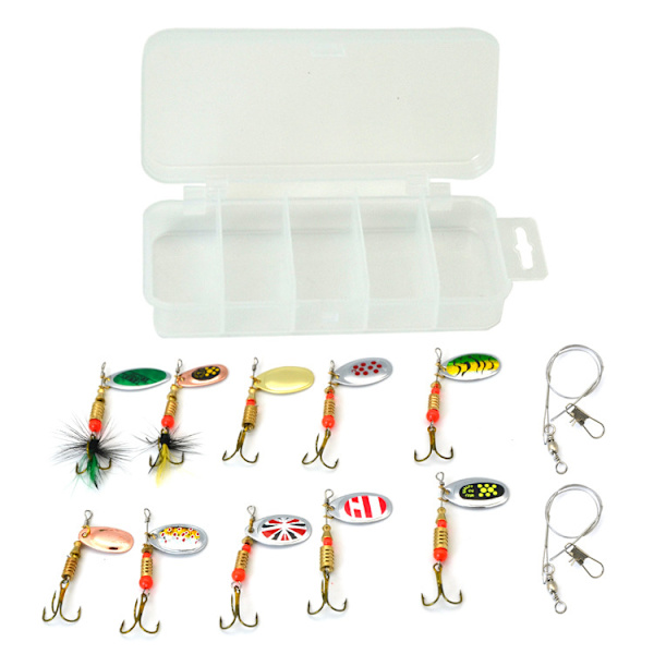 Magreel Spinnerbait Spoon Fiskebeten med Fiske Väska för Öring Bas Lax Gädda Walleye