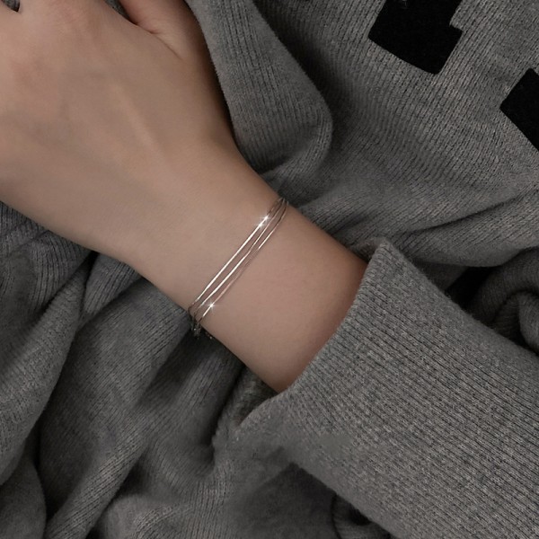 Fashion Enkla Lagers Armband För Kvinnor Silver 925 Smycken Hot F