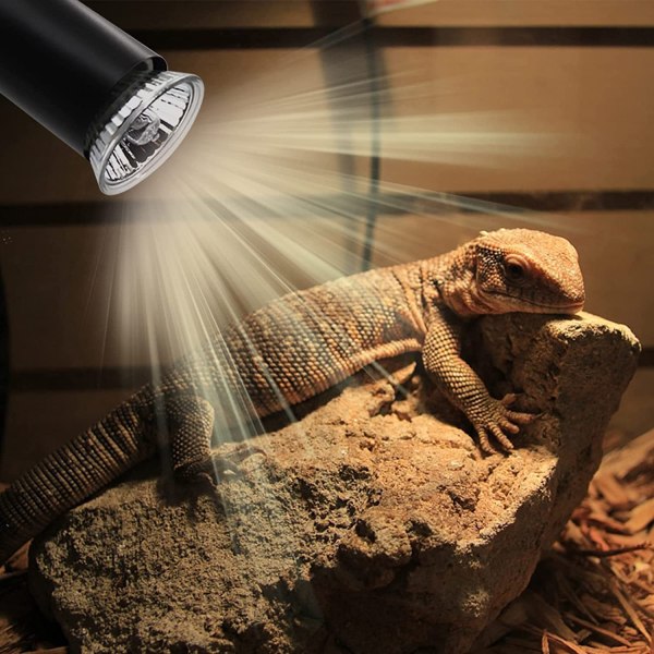UVA UVB pærer 25W og 50W, 2 krybdyrlamper opvarmning terrestrisk Tu