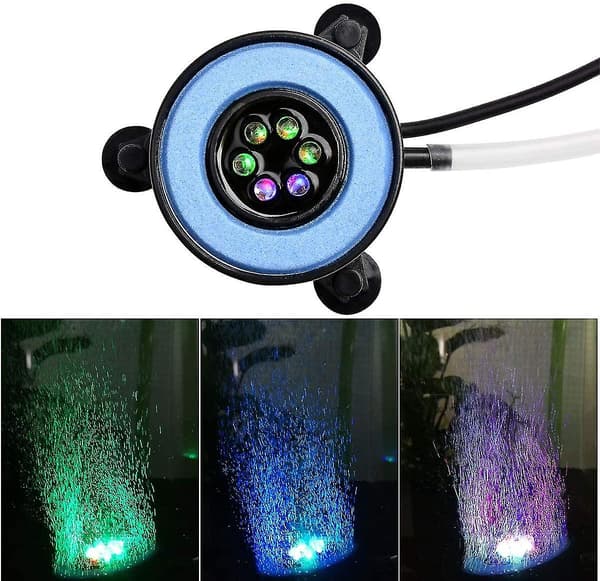 Submersible Aquarium Bubble Lamp, Auto Color Changing