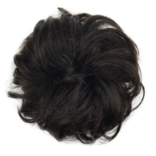 Scrunchie hårbolle Updo hårstykke hårbånd hestehale extensions hår（sort brun）