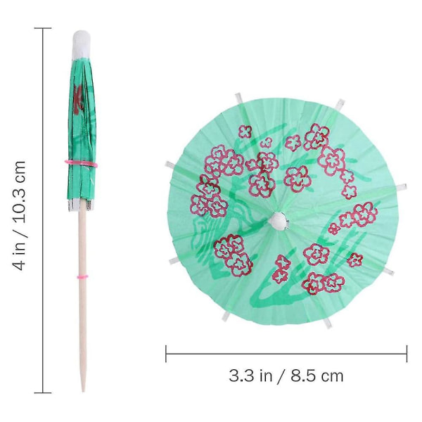 Cocktailparaplyer i papper, 144 stycken papper Cocktaildekoration Drick Frukt Tandpetare, tropiska hawaiianska festdekorationer för drycker