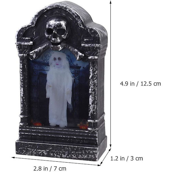 2 stk. Halloween stearinlys LED horror lampe skelet gravsten