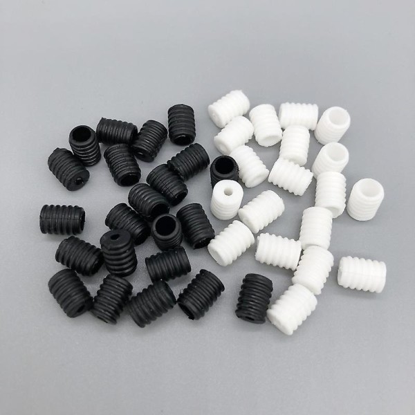 100pcs Silicone Toggles For Drawstrings Elastic Rope Plastic Cord Adjuster Elastic Adjustment Buckle Thread White