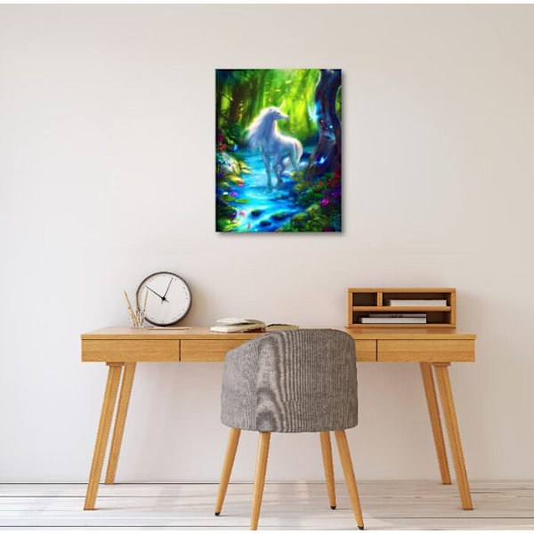 Vuxen DIY 5D Unicorn Diamond Digital Painting Set, lämplig för hemväggsdekoration 16x12 tum