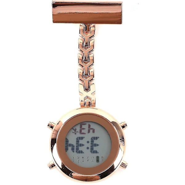 Sygeplejerskeur, vægur, ny multifunktionel metal elektronisk digitalt display brystlommeur, alarm, timing
