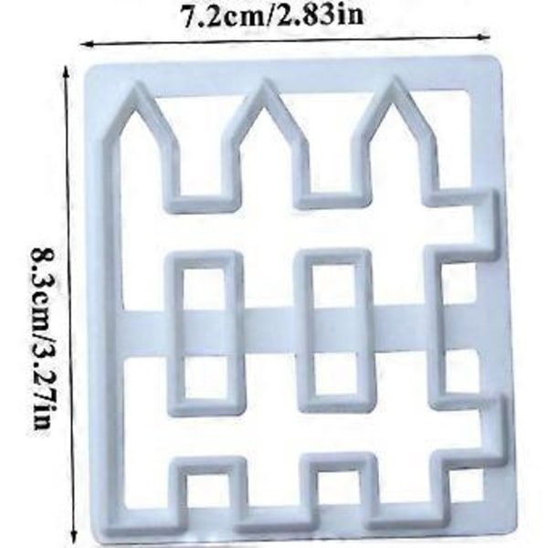 Staket Cookie Cutter Plast Fondant Utskärningsform Dekorativ Kakkantform, Hemtillbehör, Kakdekoration (1 st)