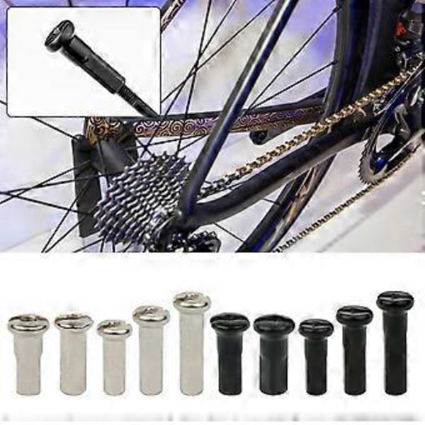 50 stk. egerkapsler til mountainbikes, hjuleger-nippeldekorationer til racercykler 14G 12G 13G Cykeleger-nippel 50 stk. 12G sort 13 mm 50pc 12G black 13mm