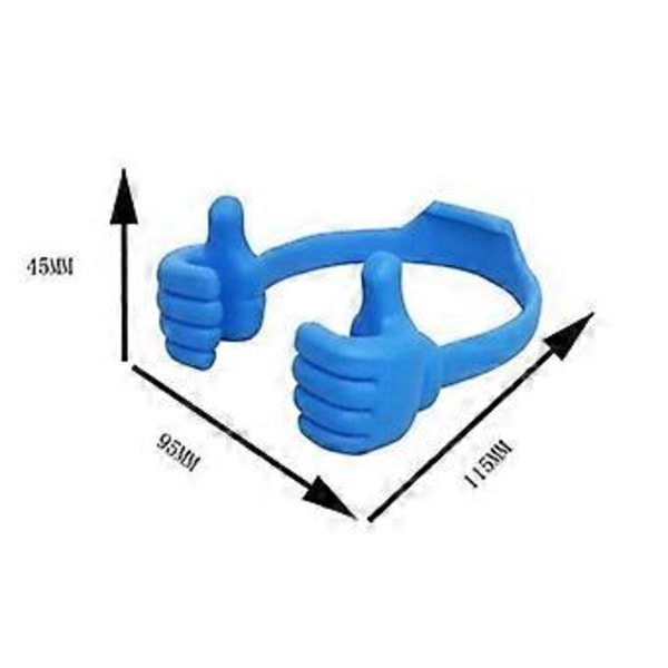 Thumbs-up -puhelinteline, tablettiteline pöydälle, älypuhelimille, matkapuhelimille ja tableteille (sininen) blue
