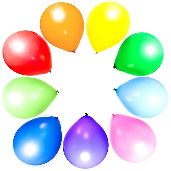 Ballonger Regnbue Sett 12 Tommer, 30stk Assortert 9 Lyse Farger, Sterk Perlemor Latex Ballong, For Helium Eller Luft