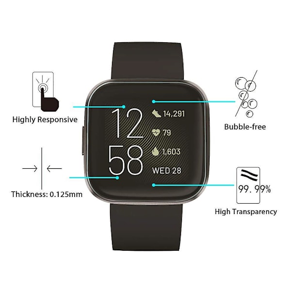 Näytönsuoja Fitbit Versa 2 / Fitbit Versa 2 Se -märkäasennus Tpu-muovikalvo, kuplaton, naarmuuntumaton