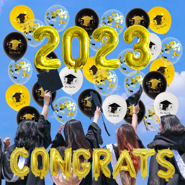 Ballongpaket för examen 2023 2023 Festdekorationer ABI 2023 Folieballonger Dekorationer för examen