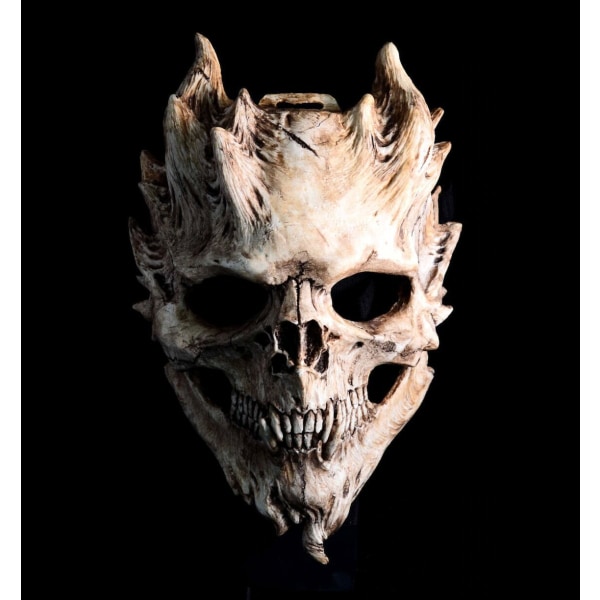 Halloween Dödskalle Huvudbonader Andningsbar latex Heltäckande cover Skeleton Warrior Skrämmande kostymtillbehör Cosplay rekvisita
