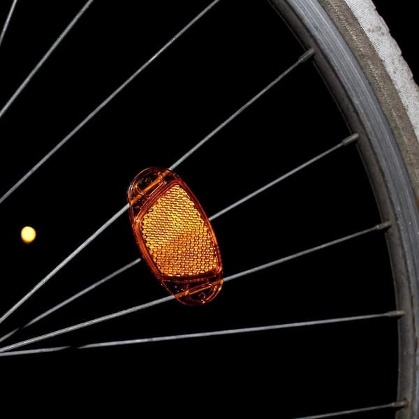 Gula ovala reflexer för cykelhjul - 2 st