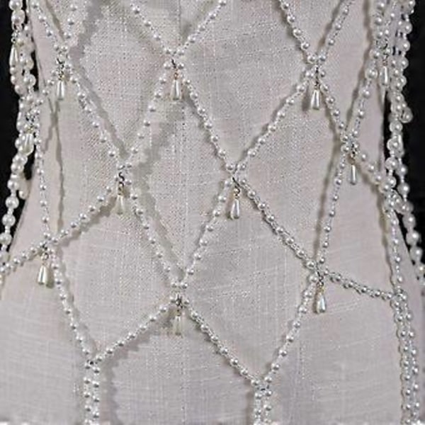 Stilfullt axelhalsband med imiterade pärlor BH Kroppskedja Accessoar för kvinnor som söker unika stilar och modeuttalanden