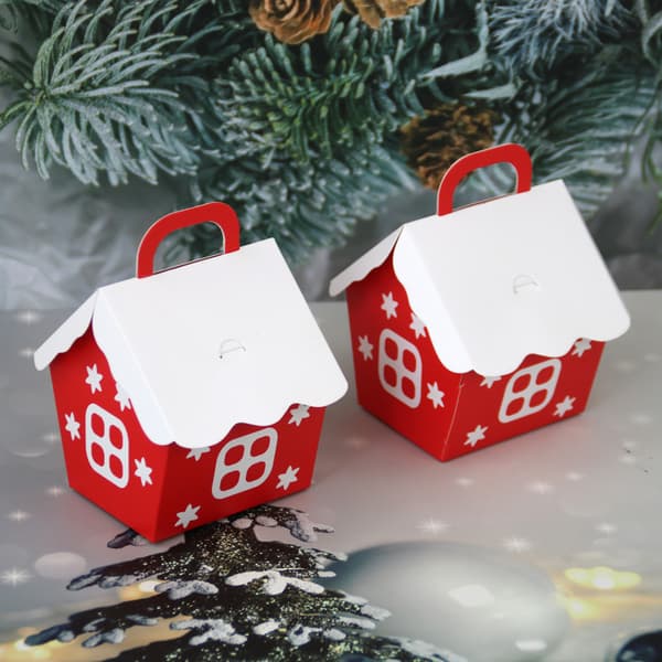 50-pack julpapperspresentaskar - husformade godisaskar - C