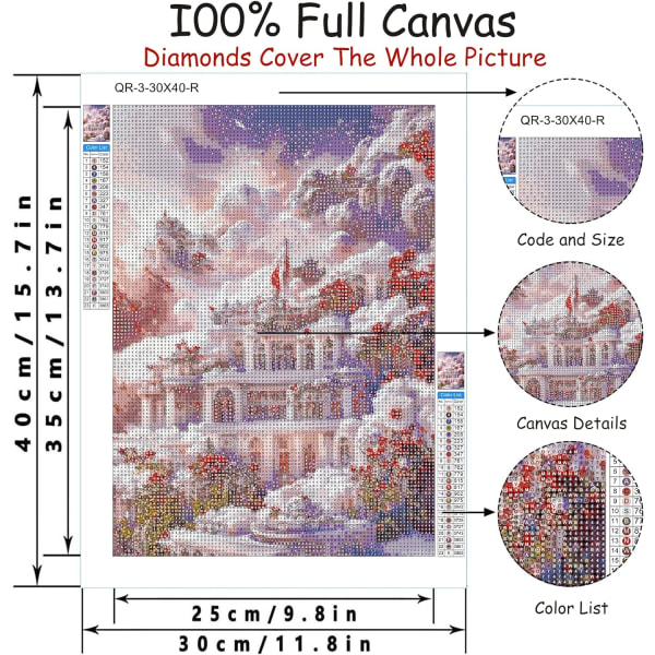 30*40cmCastle Diamond Painting,Diamond Painting Kit,DIY 5D Diamon