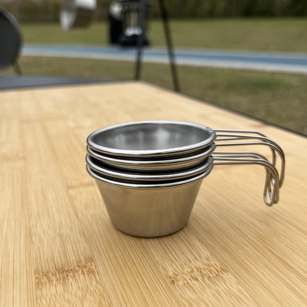 Pieces Stainless Steel Wine Cups 50Ml Metal Tumbler with Handle for Outdoor Camping Hiking Coffee Tea Water Glasses