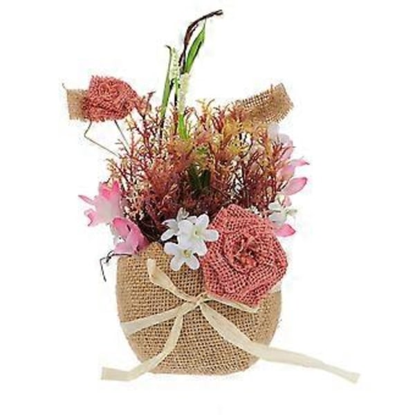 Simulerings Blomsterkorg Sidenblomsterkorg Ornament Linne Sidenblomsterdekor