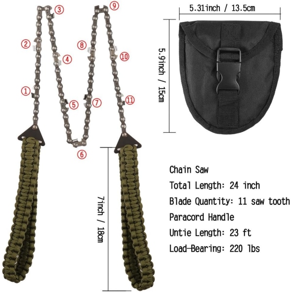 Chainsaw Hand Saw with Parachute Rope Handles Multifunction Nylon