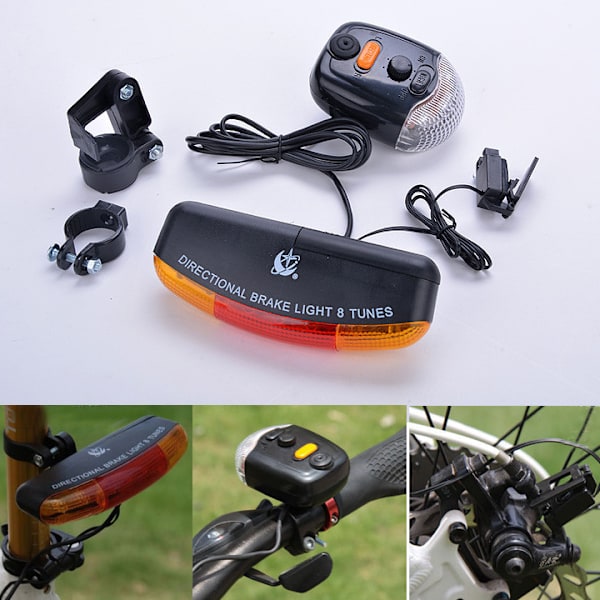 Multifunktionel cykelblinklys/cykelbaglygte elektrisk horn