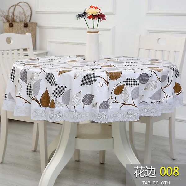 Rund bordsduk Grå polyester rund bordsduk Torka ren 180 cm Skrynkelfri och fläckbeständig cirkelbordsduk（8）