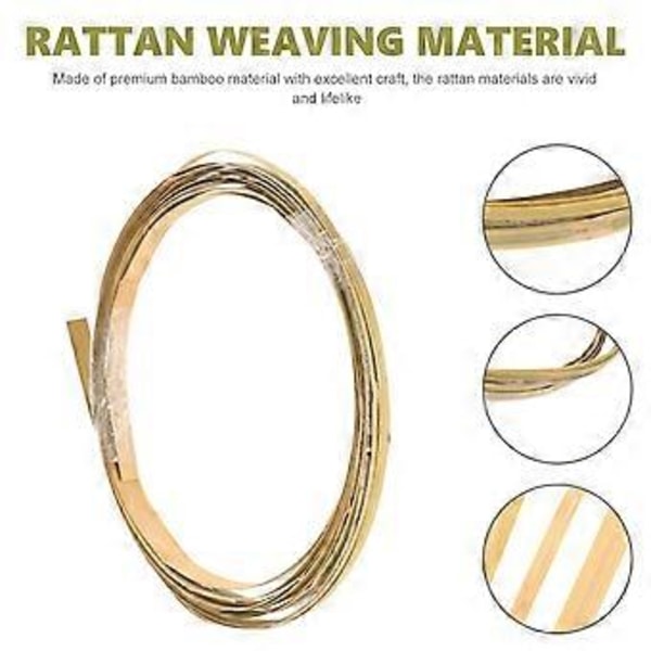 3 Rullar Naturlig Bambu Rotting Hud Hem DIY Handgjorda Vävhantverk Material