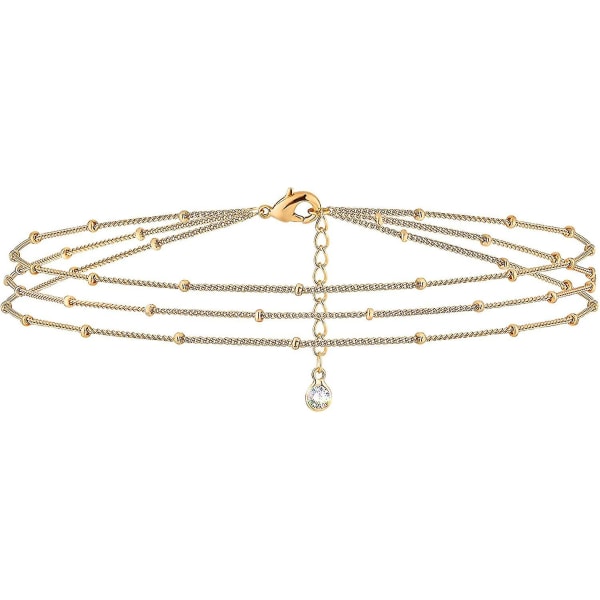 Guld Tiny Pearl Armbånd Guldbelagt Sød Perle Freshwater Kulturperler Tiny Charm Yndig Håndlavet Armbånd（B）