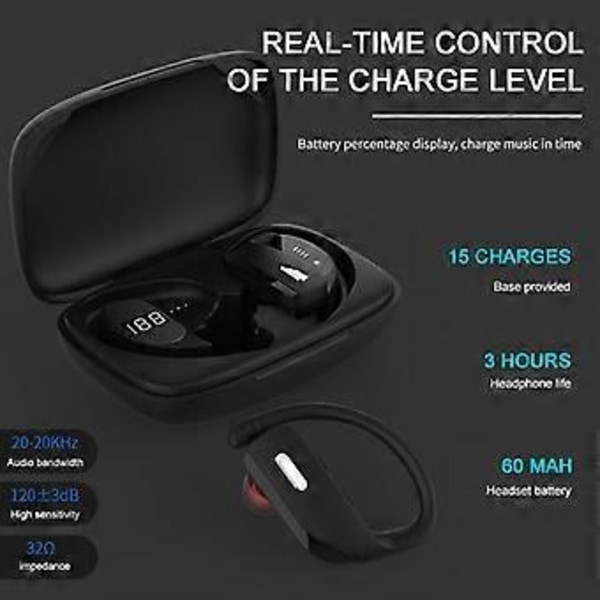 Bluetooth-kuulokkeet TWS 5.0 langattomat nappikuulokkeet stereokuulokkeet korvakoukulla