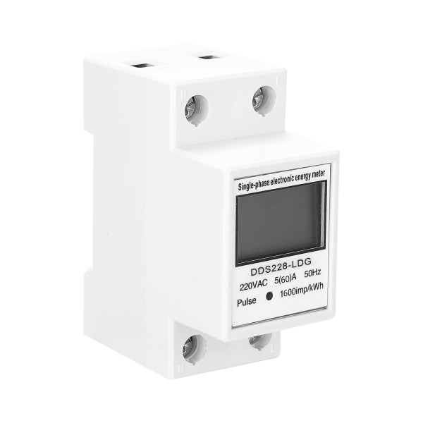 Dds-ldg 220 V 50hz Enkeltfaset Elektrisk Energimåler Lcd-display 35mm Din-skinnemontering (uden baggrundsbelysning)