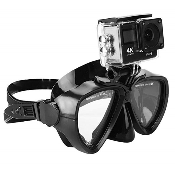 Yksi Pro Mask -kiinnike GoPro-kameralle sekasukellus- ja snorklauskameralle ei sisälly