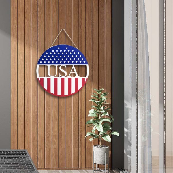 Independence Day Crafts Hanging Wooden American National Day Home