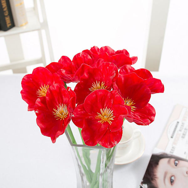 Konstgjord apelsin vallmo Blommor-falsk blomma dekorativ blomma Real Touch vallmo falska blommor för bröllopsfest