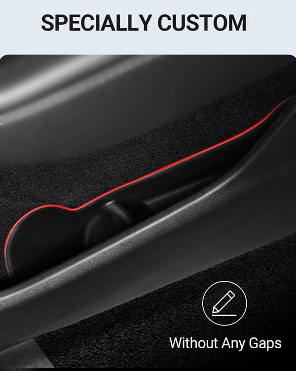 4 stykker egnet til Tesla Model 3 dørsidestoragebakke TPE for- og bagdobbeltbrug