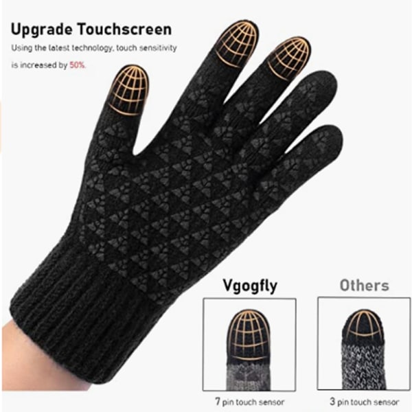 1 par vintervarma handskar höst plus sammet tjock touch scre