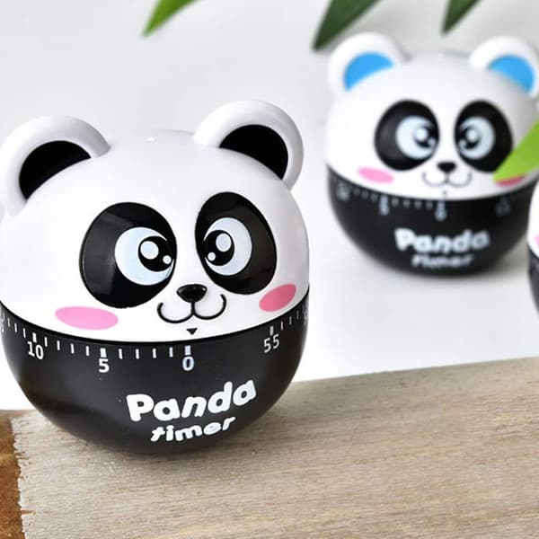Kök Ägg Timer Söta Klassrum Timer Panda Forma Mekanisk Kök Bakning Matlagning Timer Påminnelse 60 Minuter（Blå）