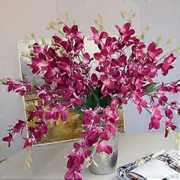 Kunstig blomst til hjemmet og bryllup, A4 lilla orkidé enkelt stilk