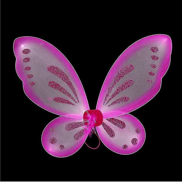 Fairy Genie Wings Kostym Toddler Klä upp Fjärilsformade vingar med resår snöre för flickor (rosa)