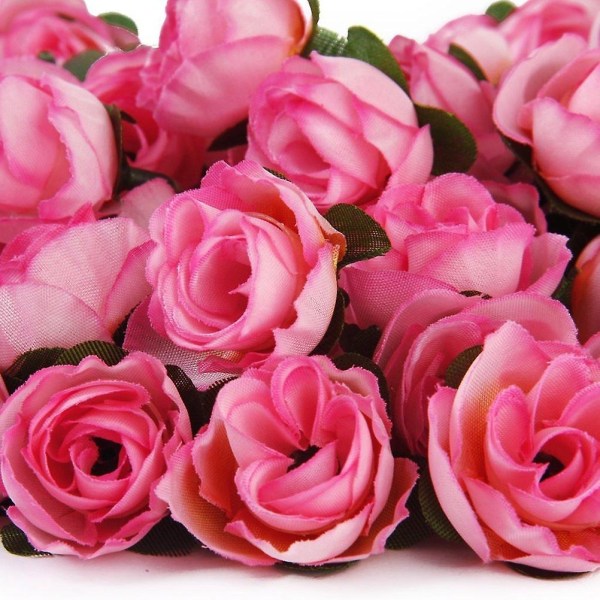 3 cm kunstige roser blomsterhoveder bryllupsdekoration (pink)（50 stk）