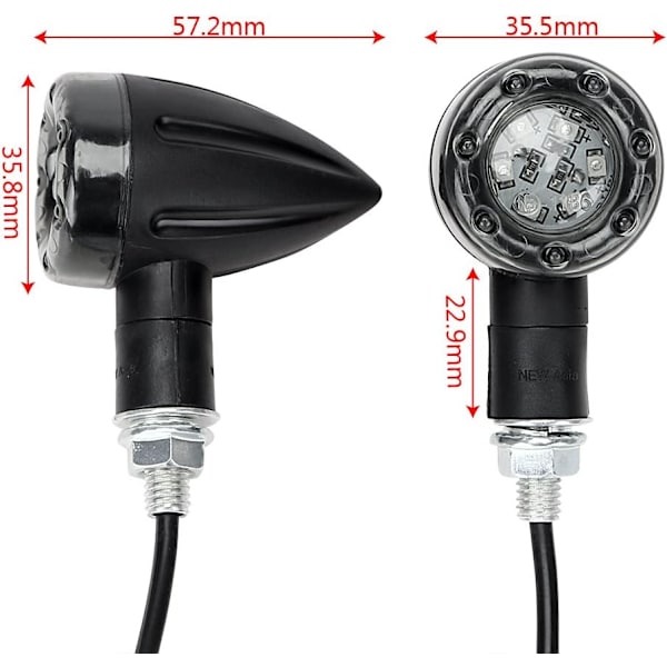 4 stk. Motorcykel Blinklys 13LED Blinklys 12V Vandtæt Leje Blinklys Universal til Motorcykel Scooter Quad Cruiser Off Road