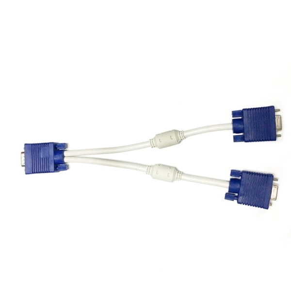 VGA en-ett-to-to-kabel 0,3 meter VGA3+6 skjermkabel video en hann og to hunn videokabel datakabel ledning