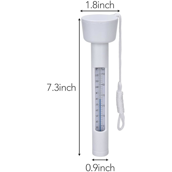 Stort flytende bassengtermometer, vanntermometer, for utendørs og innendørs svømmebassenger, spa, boblebad, fiskedammer
