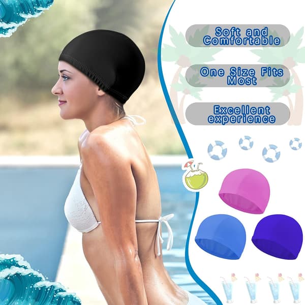 Elastisk stoff svømmehette svømmehette sklisikker bassenghette myk nylon