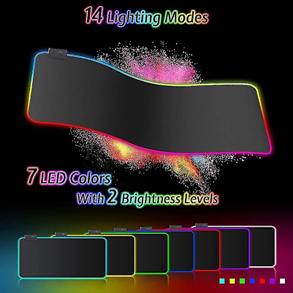 Gaming Mousepad Rgb Mousepad 800x300mm Stor Gaming Mousepad Med 14 Belysning