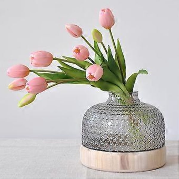 Kunstig Rosa Tulipan Bukett - 15 stk, 40cm, Hjemmeinnredning, Realistisk Følelse
