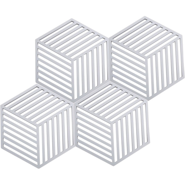 4 st grå gryt- och stekpanneunderlägg, silikontrivet skyddar ditt kit
