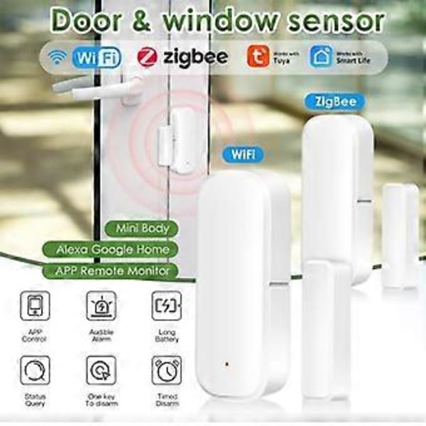 1-6 stk. Tuya ZigBee og Wifi Dør Vindue Sensor Smart Home Åben/Luk APP Fjernbetjening Alarm