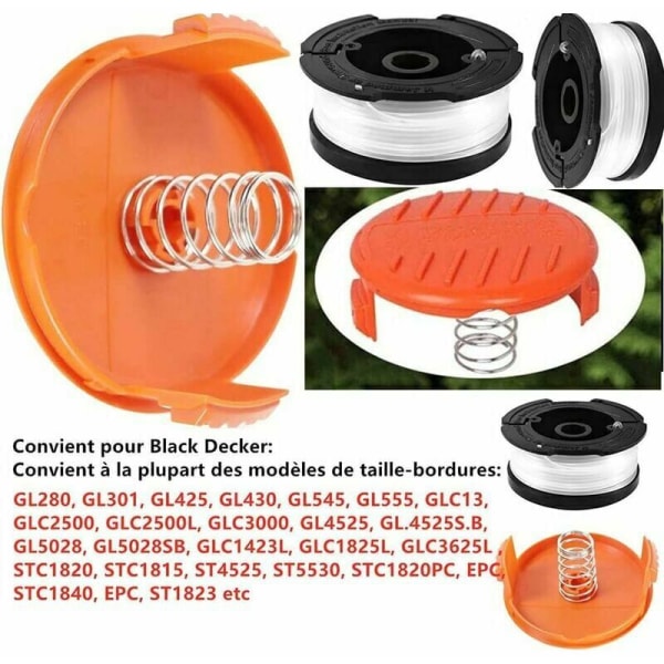 10 stk spolesnor for Black and Decker gresstrimmer, 6\"