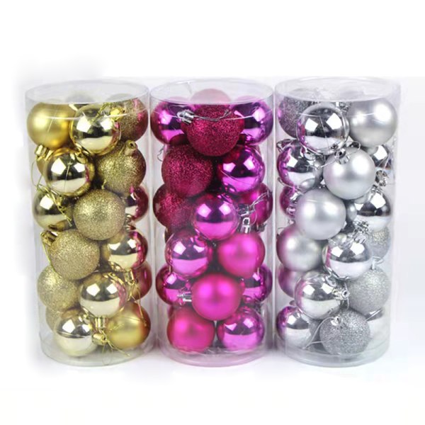 Rouge 3cm Lot de 24 Boules de Noël Assorties avec Pendentif Incas